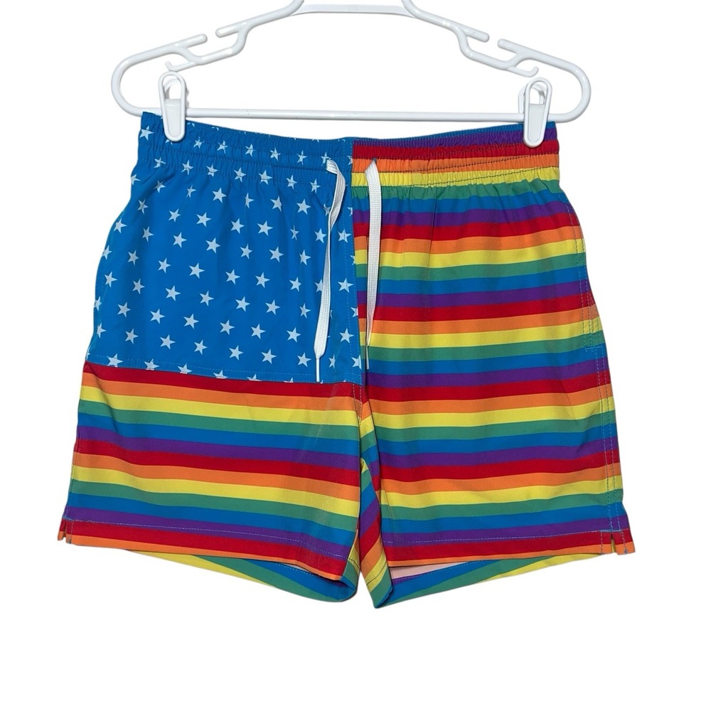 Pride Chubbies The Love Is Loves 2.0 Classic Swim Trunks 5.5"  Mens Medium Multi